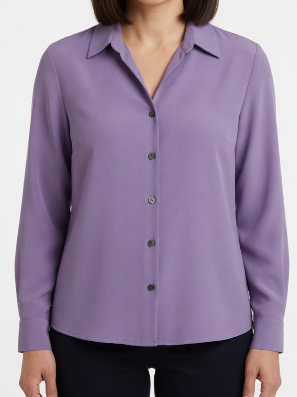 Doncaster Lilac Collared Silk Blouse 12